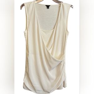 Ann Taylor Top Faux Wrap Tank Blouse Sleeveless Size Small Ivory NWT